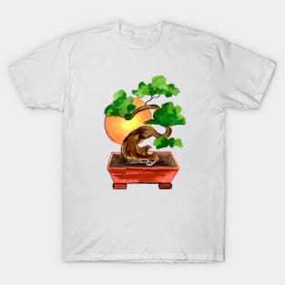 japanese bonsai tree and sun T-Shirt